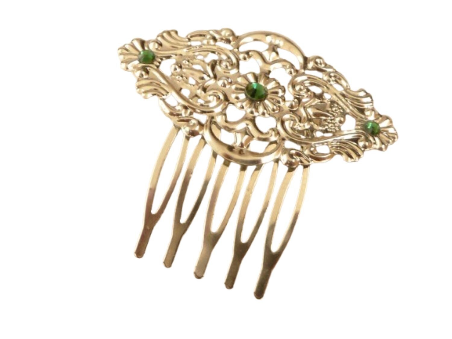 Kleiner Haarkamm mit schönem Ornament silberfarben Braut Hochzeit Haarschmuck