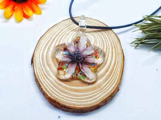Murano glass flower necklace