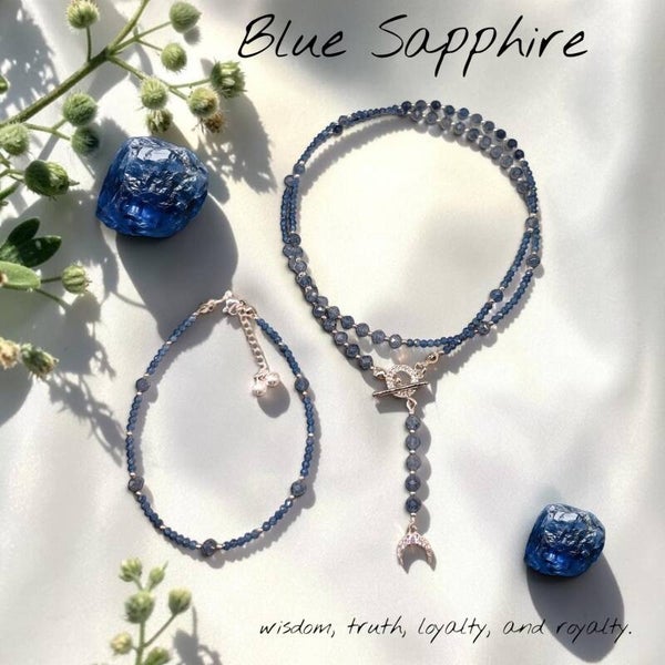 Blue Sapphire & Sterling Silver Jewellery Set