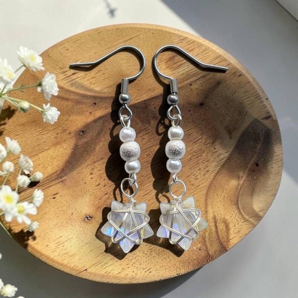 Celestial Crystal Star Drop Earrings