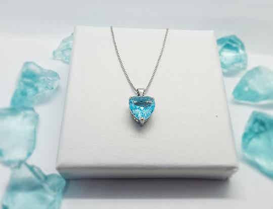 Sterling silver necklace with crystal heart