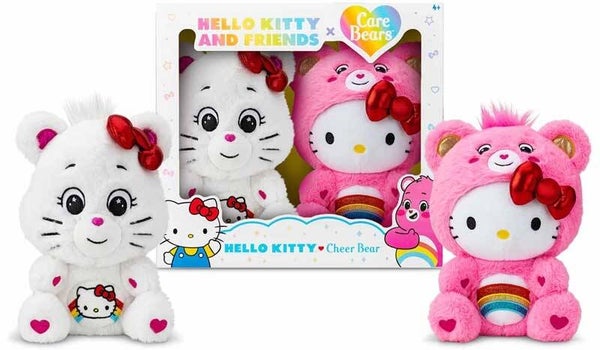Troetelbeertjes Knuffels 25 cm Hello Kitty – Kitty en Cheer Bear 2 Pack