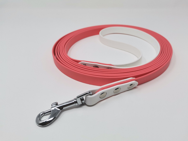 19mm Biothane® Longe mit festem Karabiner, Kurzlonge, Bodenarbeitsleine, zweifarbig