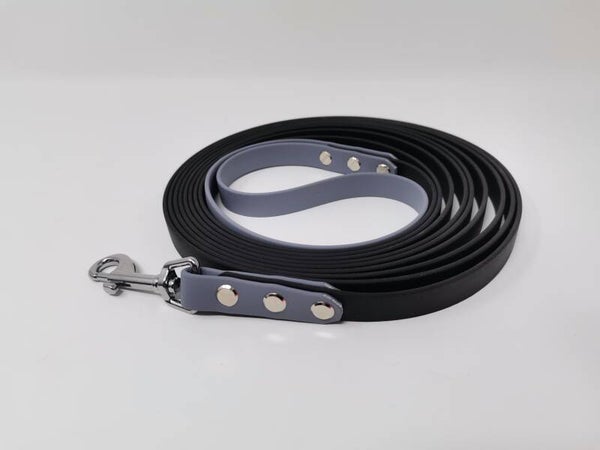 16mm Biothane® Longe mit festem Karabiner, Kurzlonge, Bodenarbeitsleine, zweifarbig