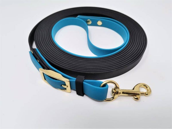 16mm Biothane® Longe, Kurzlonge, Bodenarbeitsleine, zweifarbig, für Minishetty, Shetty und Pferd