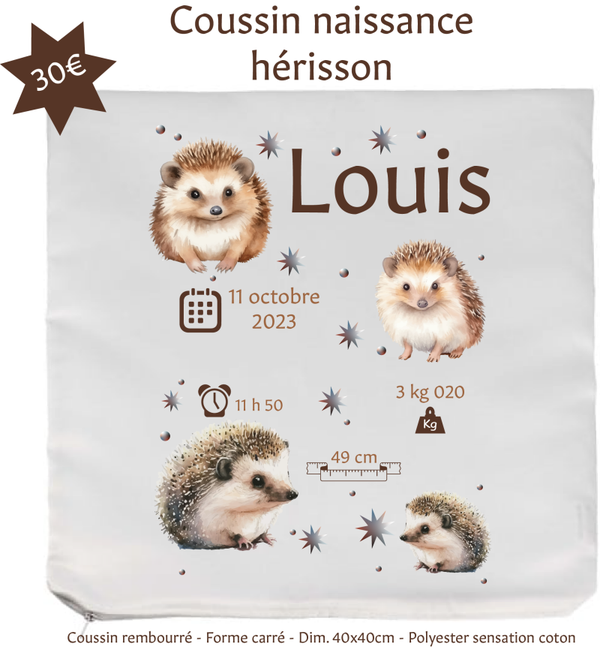 coussin naissance hérisson