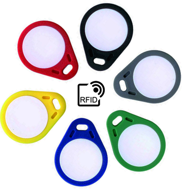 TEAR-SHAPE-DUAL-COLOUR-ABS-RFID-KEY-FOB-BLACK-WHITE-LF-EM4200