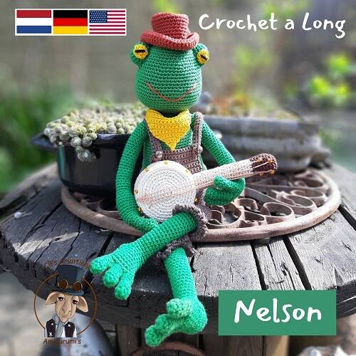 Crochet along frog Nelson