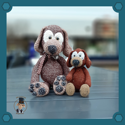 little dog with stone washed yarn and sock wool