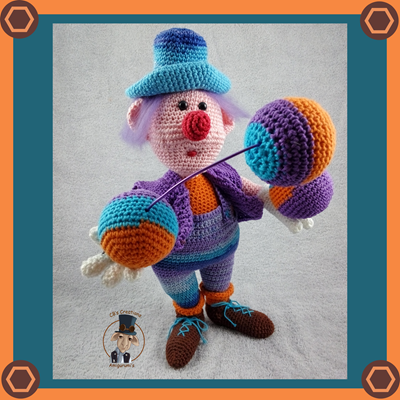 Crochet pattern clown funny guy