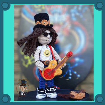 Rock with his guitar and big hat