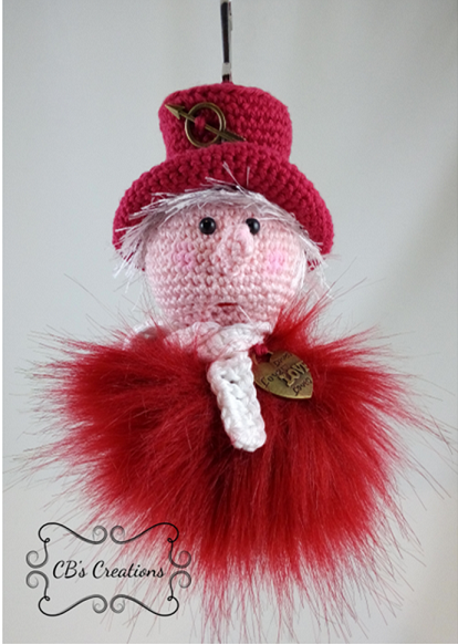 Funnies crochet pattern, with a fake fur pompon