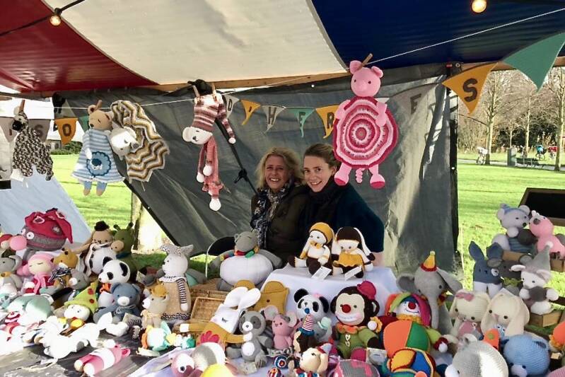 Marja on the market in Amsterdam