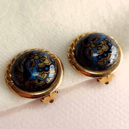 Outlet - Ronde print oorclips