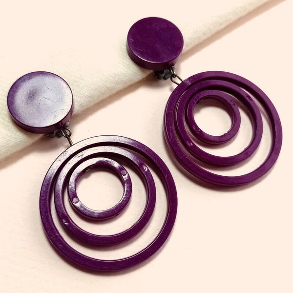 Paarse Mod oorbellen 80s