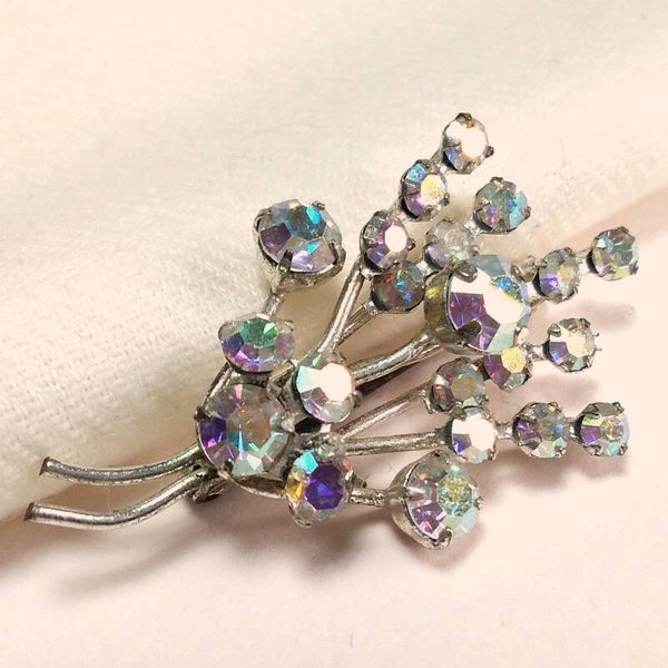 Takjes strass broche 60s