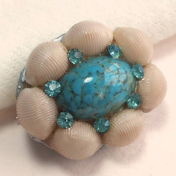 Outlet - Turkoois schelp broche