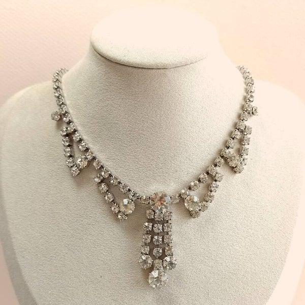 Heldere strass ketting 60s