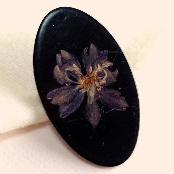 Outlet - Blauwe bloem broche