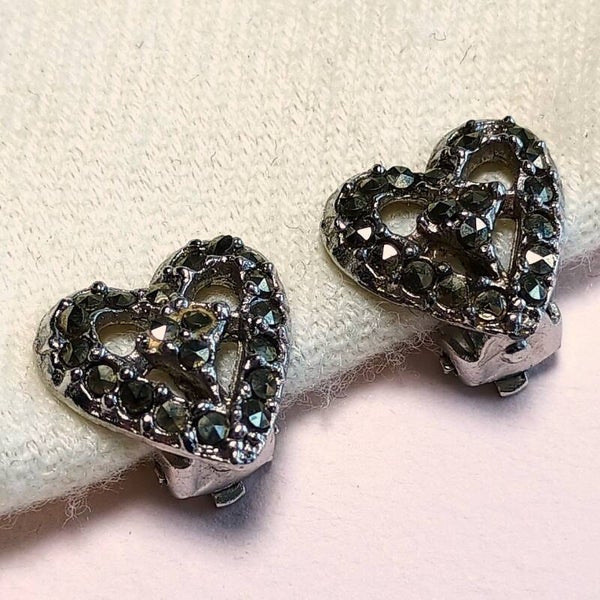 Marcasiet hartjes oorbellen 50s