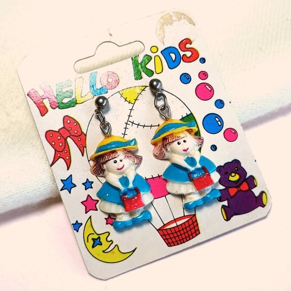 Meisjes met tasje oorbellen 80s