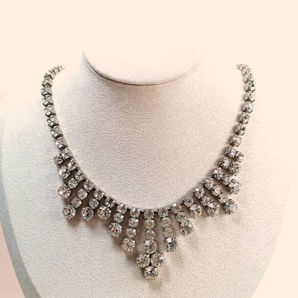 Gradient heldere strass ketting 80s