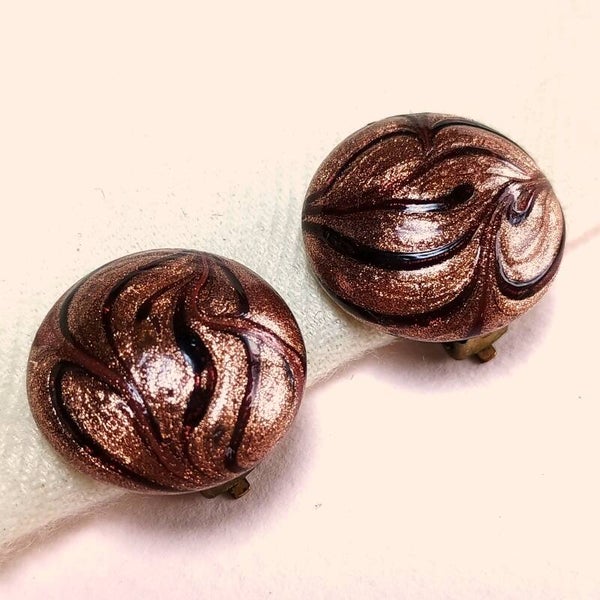 Lampwork chocolade oorbellen 50s