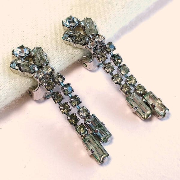 Heldere strass oorbellen 80s