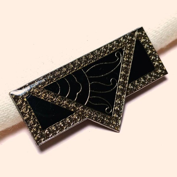 Art Deco revival broche 80s