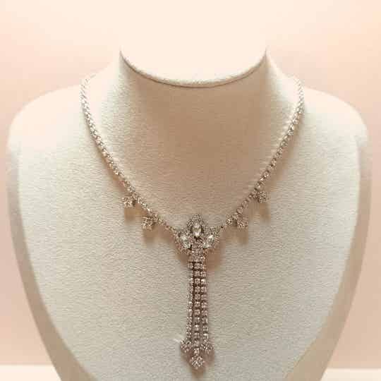 Art Deco strass ketting 90s