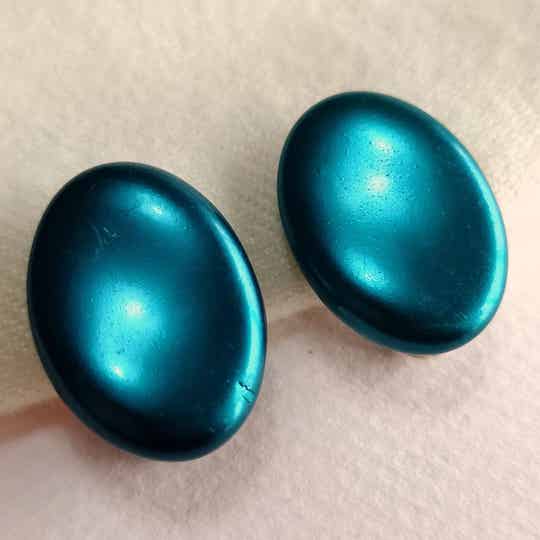 Outlet - Turquoise metallic oorclips