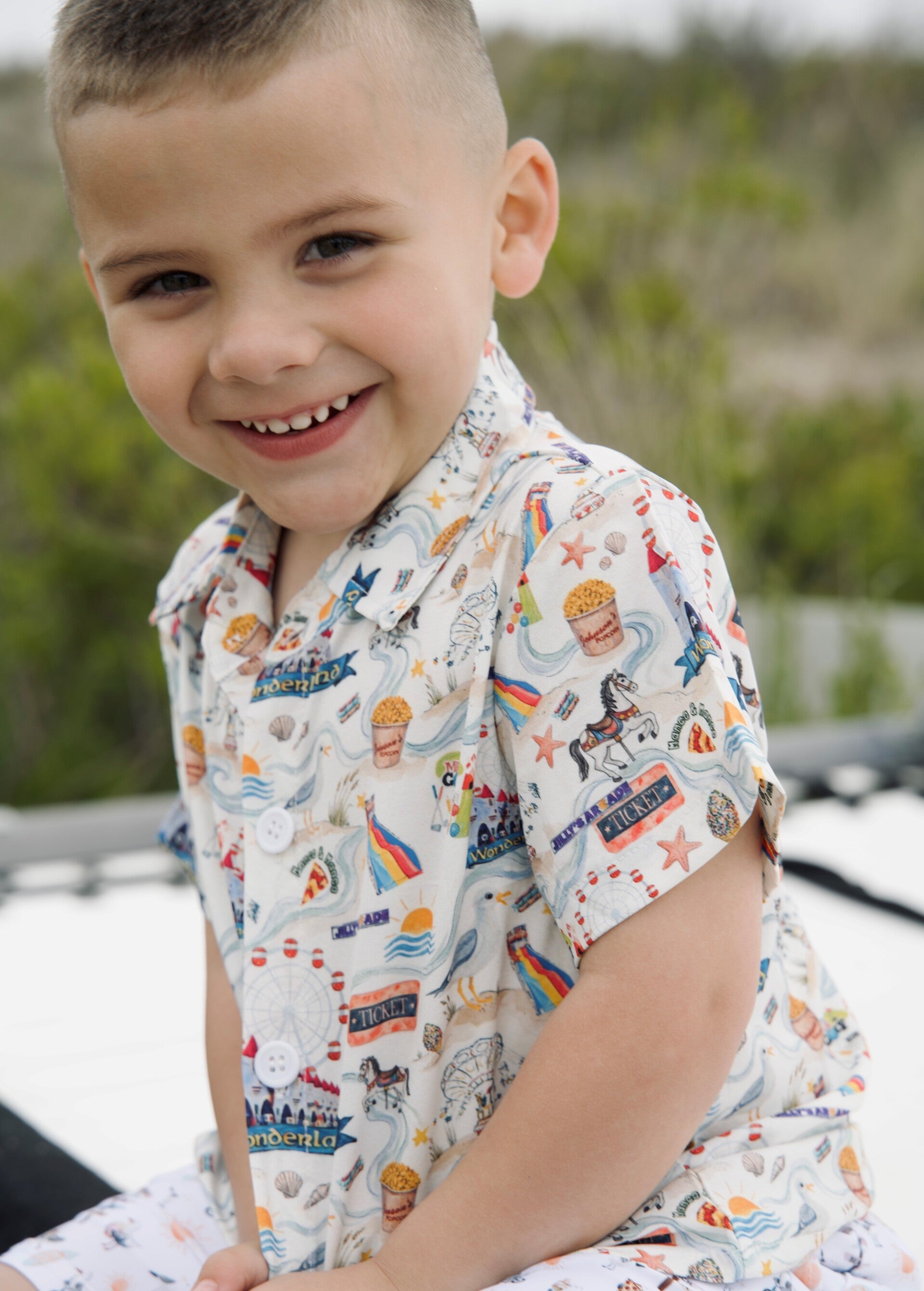 OCNJ WONDERLAND BOYS BUTTON DOWN SHIRT