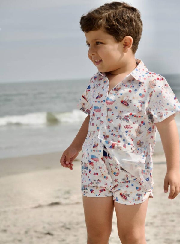 Patriotic Seagull matching two piece set