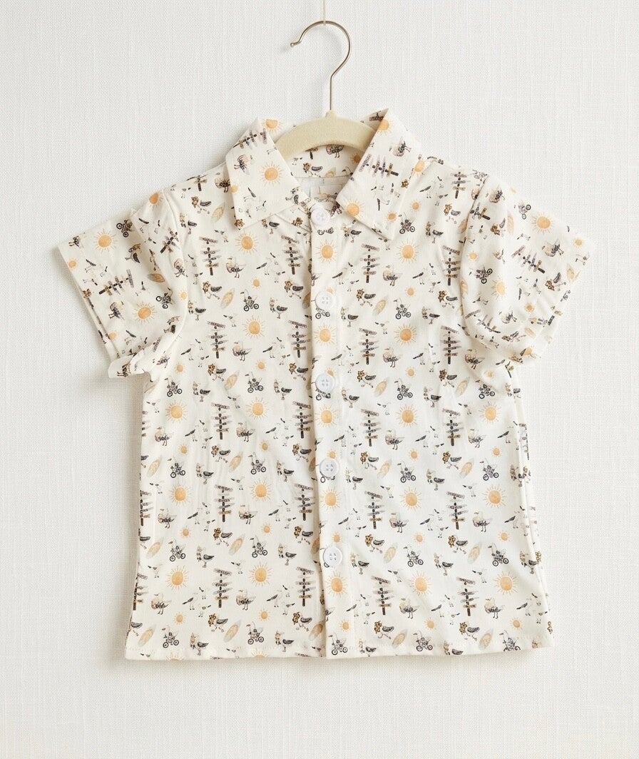 JERSEY SHORE SEAGULL BOYS BUTTON DOWN SHIRT