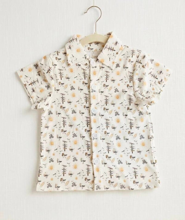 JERSEY SHORE SEAGULL BOYS BUTTON DOWN SHIRT