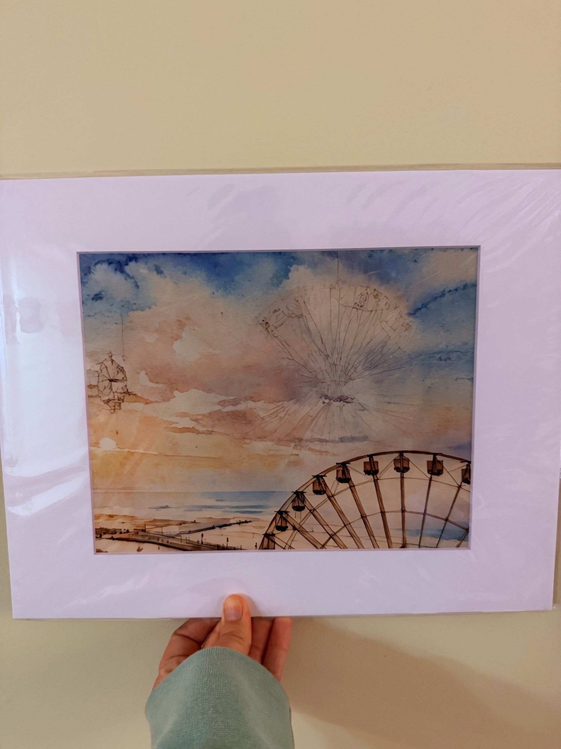 Watercolor Style Ferris Wheel print