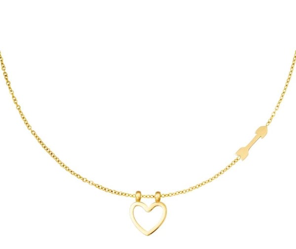 Ketting met hart en pijl
