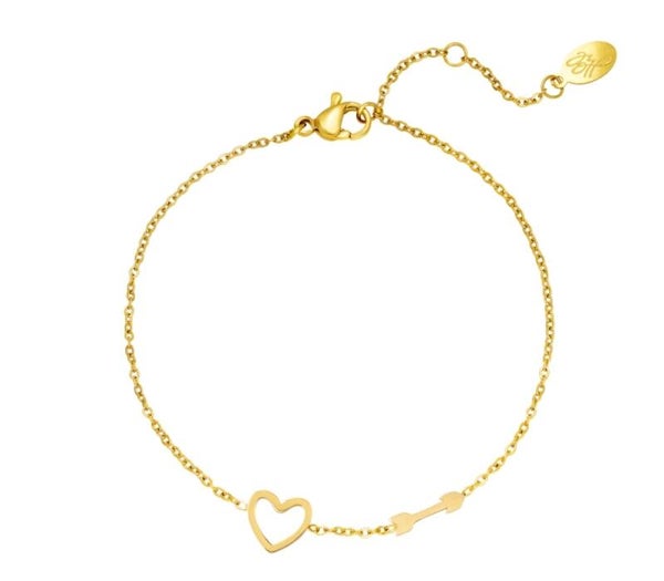Armband met hart en pijl