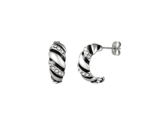 Oorbellen baguette zilver