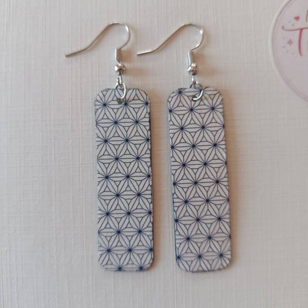 Boucles d'oreilles graphique gris
