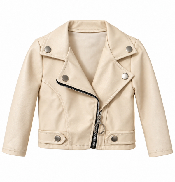 Beige leren jasje