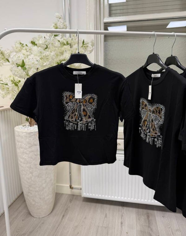 Shirtje panter strik