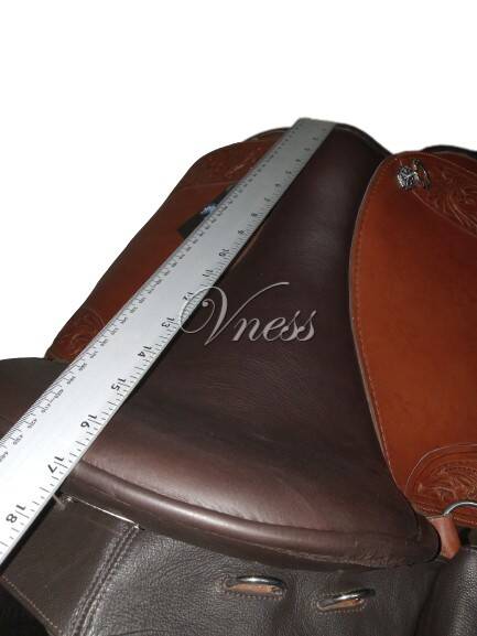 seat measurement endurance trail Vness working equitation English treeless leather tree saddle adjustable panels italian and american leather custom order leather tooling 