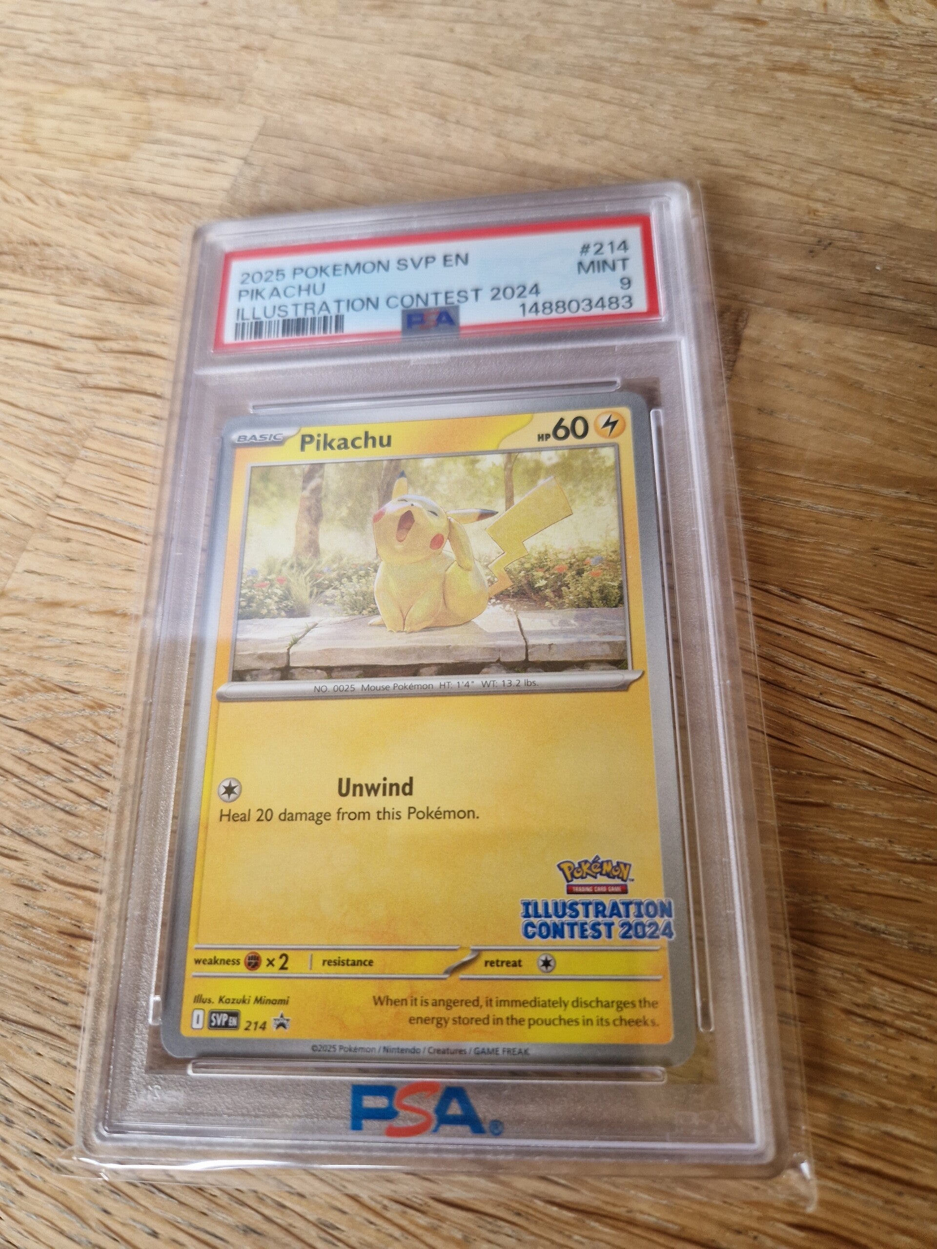 Pikachu illustration contest 2024 SVP 214 Promo PSA 9