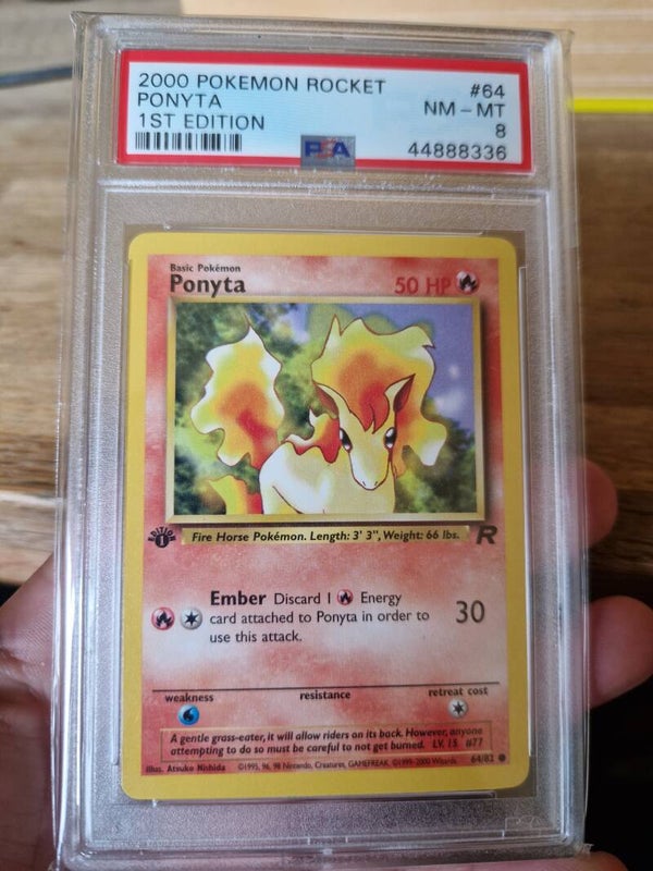 Ponyta 64/82 First Edition PSA 8 Team Rocket 2000