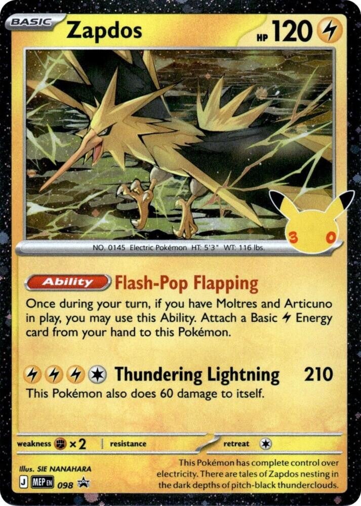 30th Celebration Zapdos MEP 098 Promo