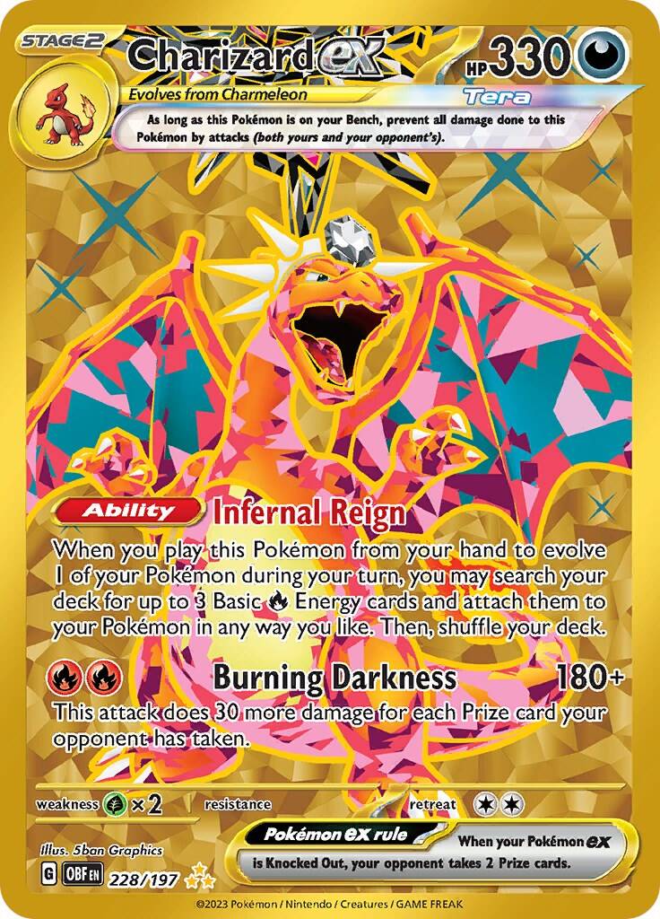 GOLD Charizard ex 228/197