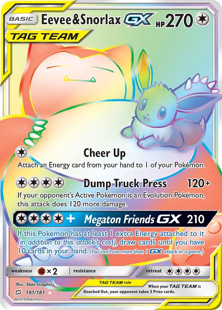 Eevee & Snorlax GX 191/181 Rainbow