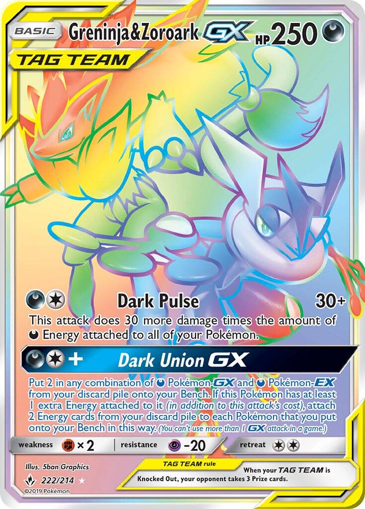 Greninja & Zoroark-GX 222/214 Unbroken Bonds