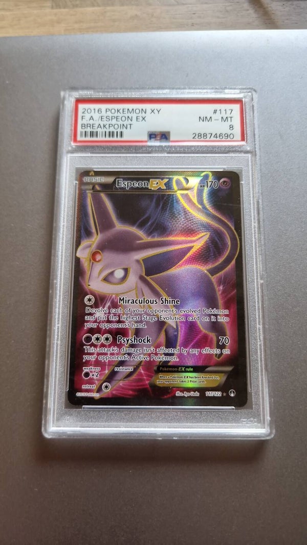 XY Breakpoint Espeon 117/122 Full Art PSA 8